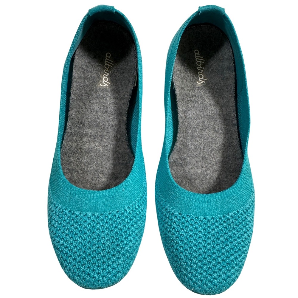 Allbirds Tree Breezers Teal Blue Knit Ballet Flats Women's 6 Sustainable Shoes - Picture 1 of 7